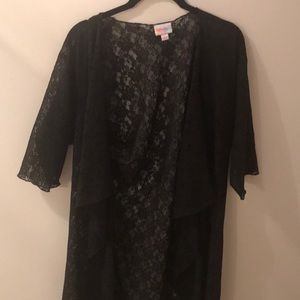 Lularoe black lace throw size small